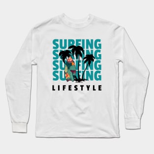 TROPICAL Surf Life Surfboard Long Sleeve T-Shirt